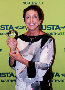 Jean Brown with the award